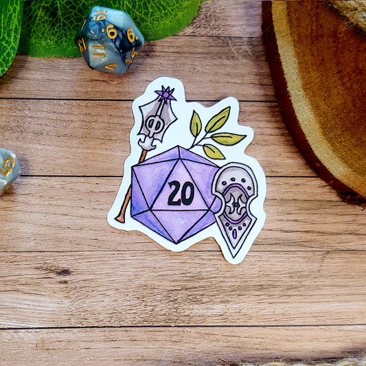 DnD Sticker - Cleric Sticker W20 with morning star