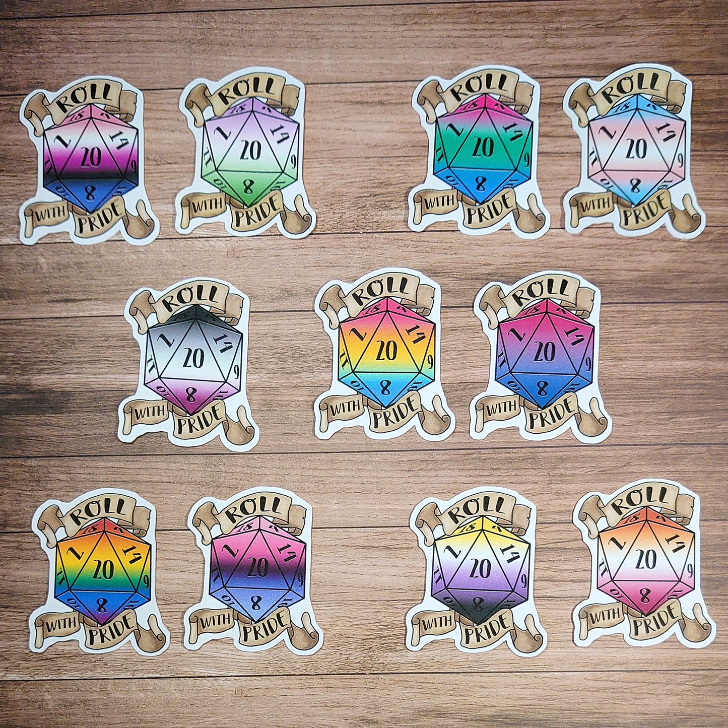 Bisexuell - D20 Pride Sticker - Deko, Rollenspiel, Scrapbooking Vinyl Sticker