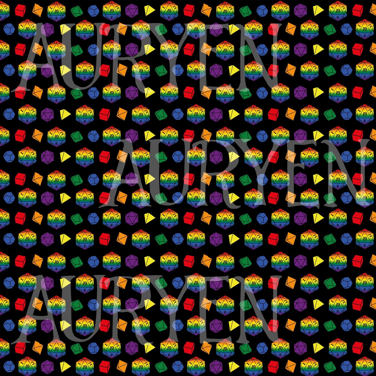 Pride Scrunchie - DnD W20 - Dark Rainbow Flag / Gay - Scrunchie aus Baumwollsatin
