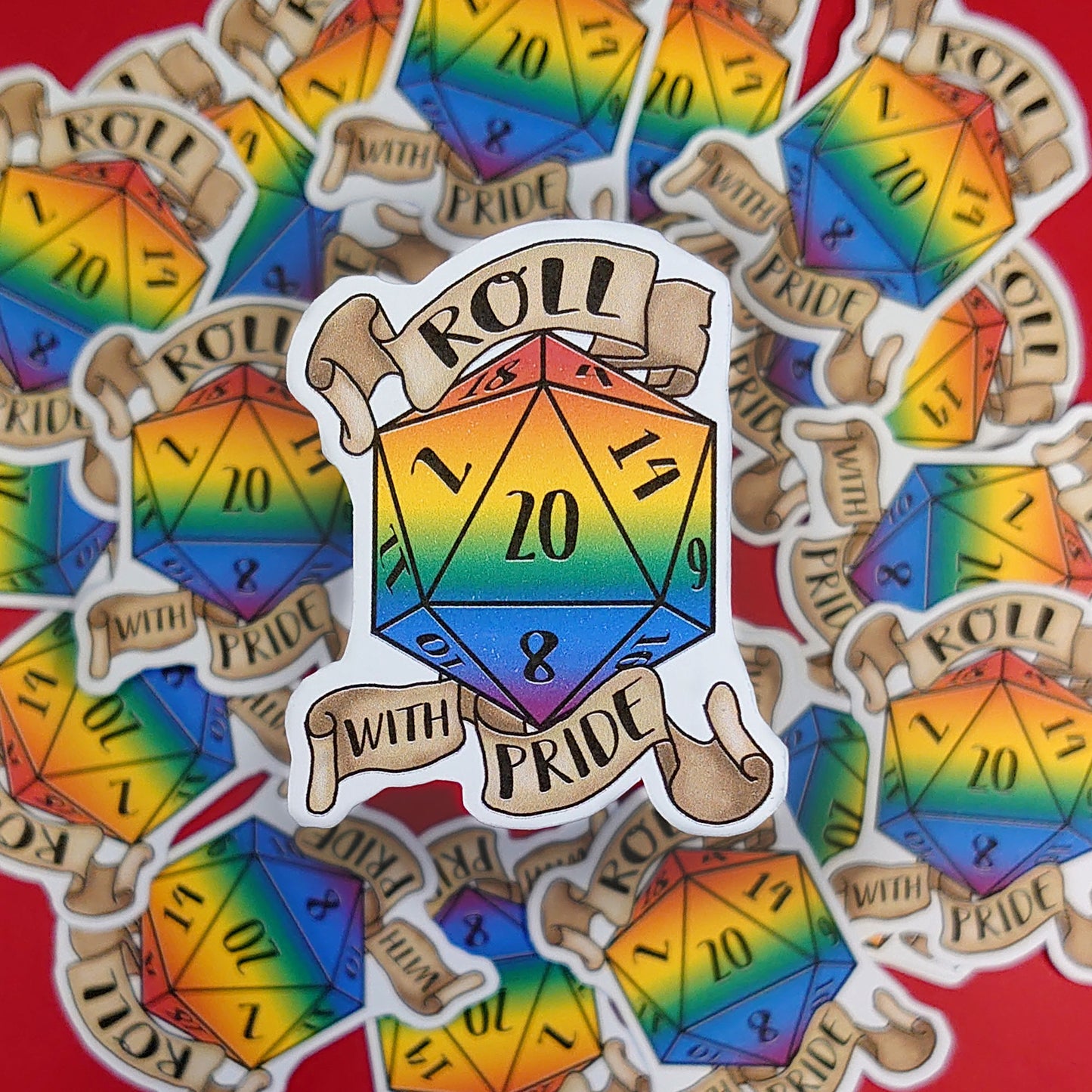 Regenbogen/Gay/Schwul - D20 Pride Sticker - Deko, Rollenspiel, Scrapbooking Vinyl Sticker