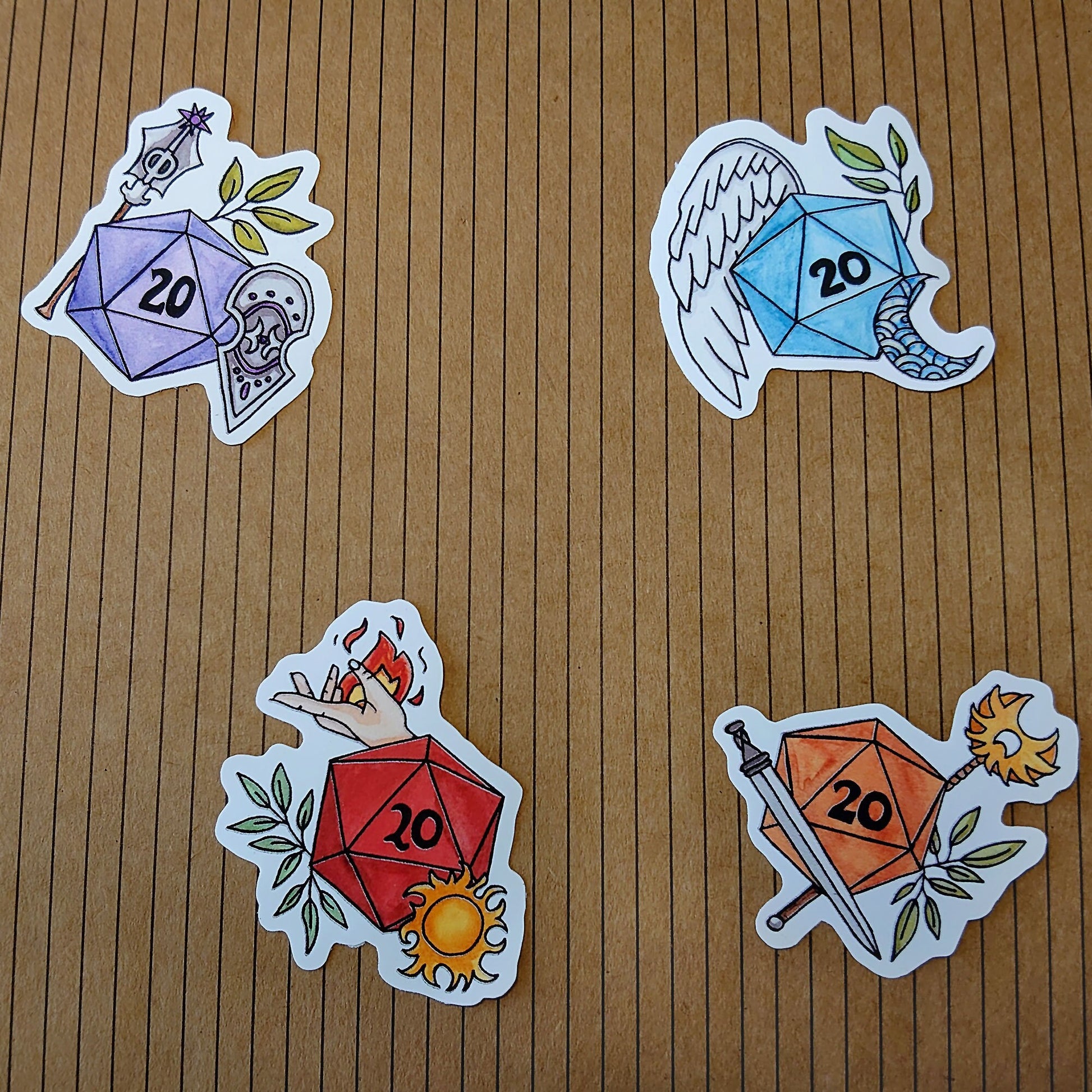 Sticker Dnd Class Cleric - Fantasy Sticker Set 4 pieces