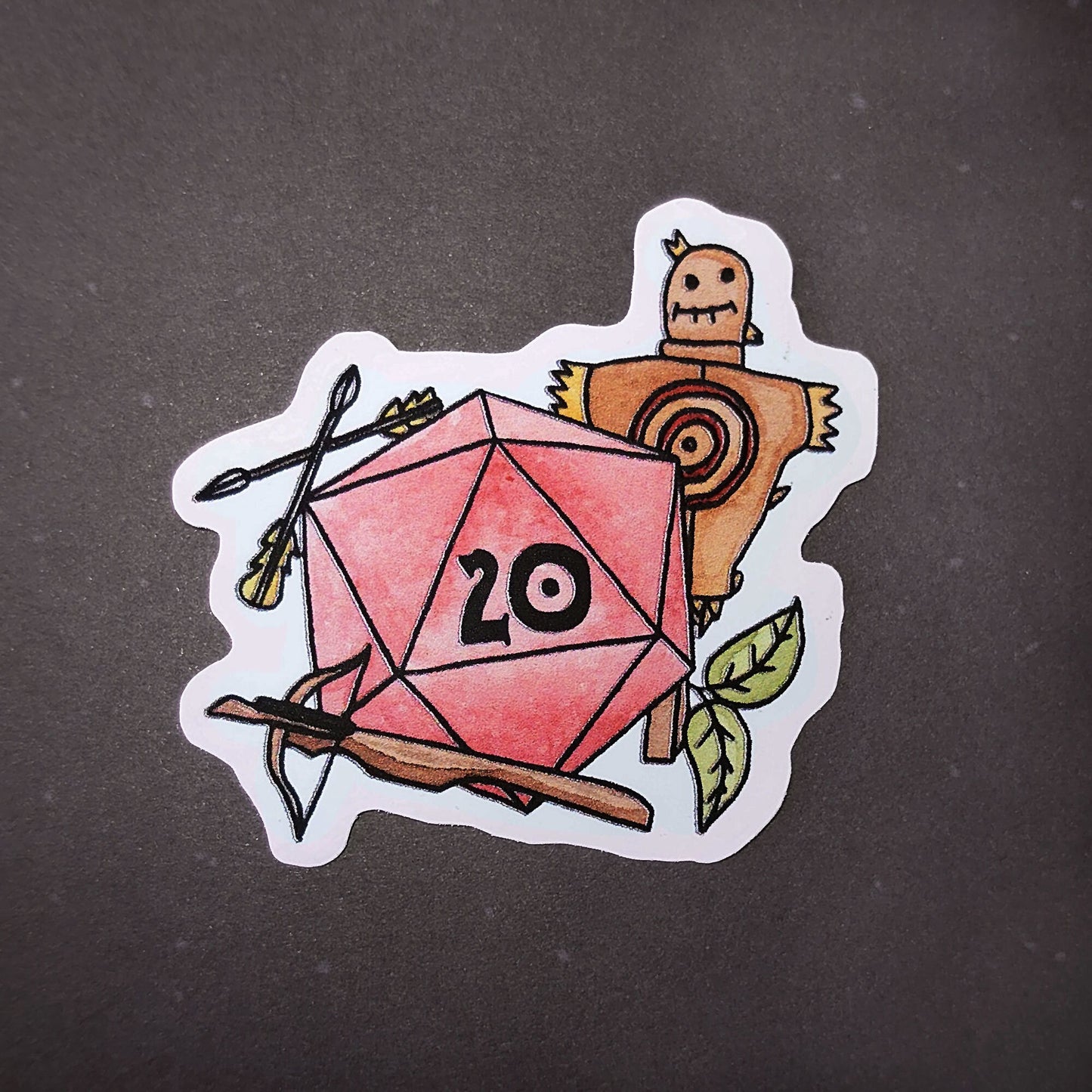 Dnd Sticker - Fighter Sticker D20 with crossbow - Different Sizes
