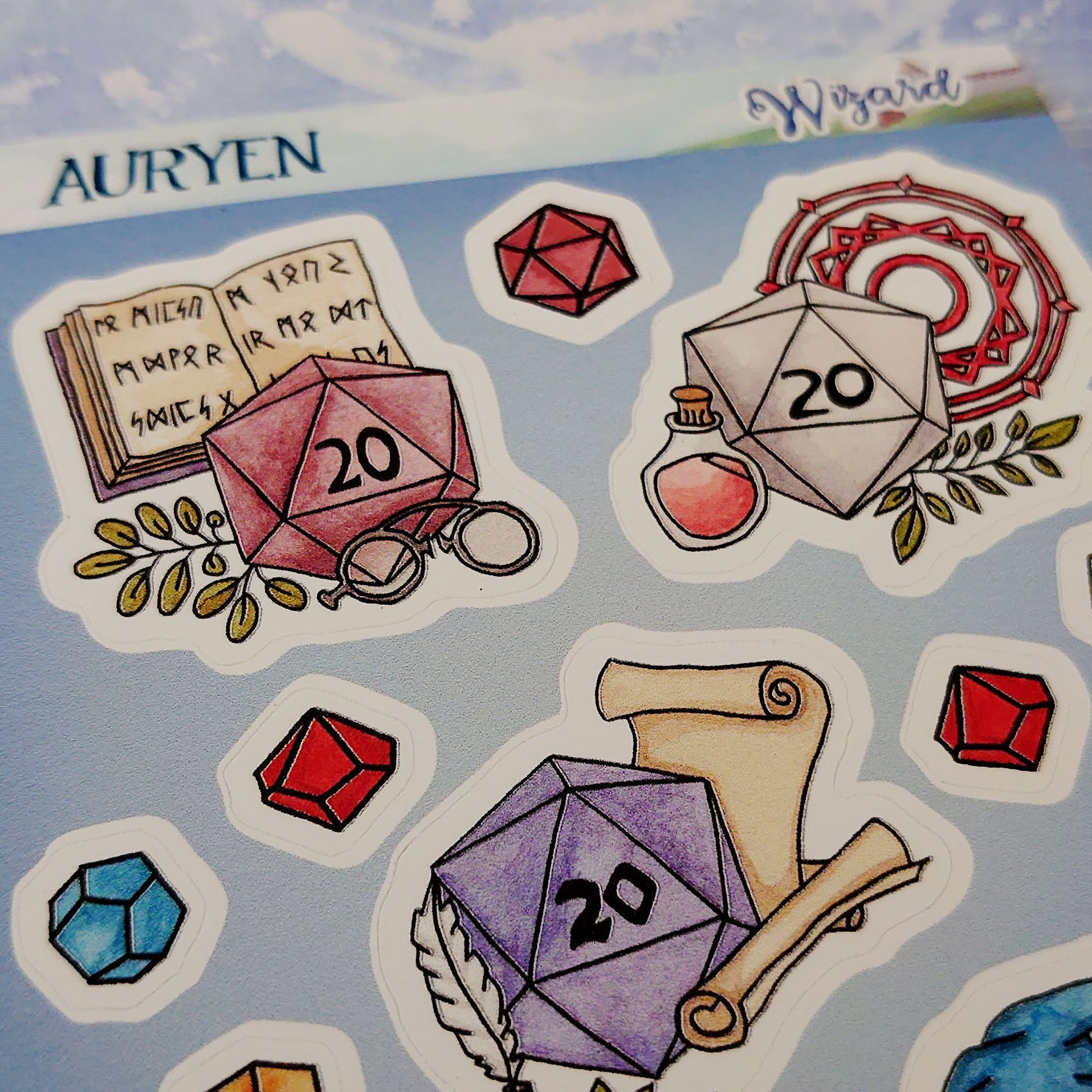 Sticker Sheet DnD Class Wizard - Fantasy Sticker